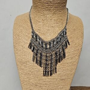 Vintage Nygard Tri-Color Metal Fringe Spray Necklace